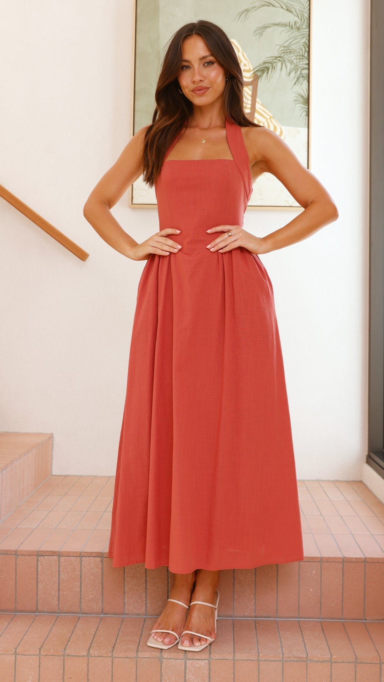 Caden Maxi Dress - Rust