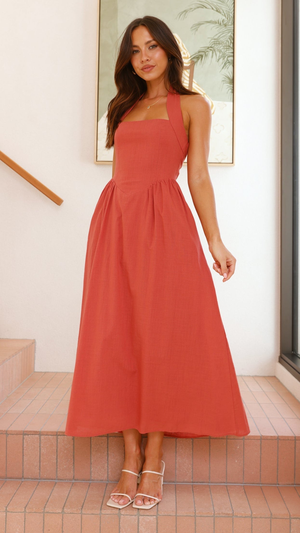 Caden Maxi Dress - Rust