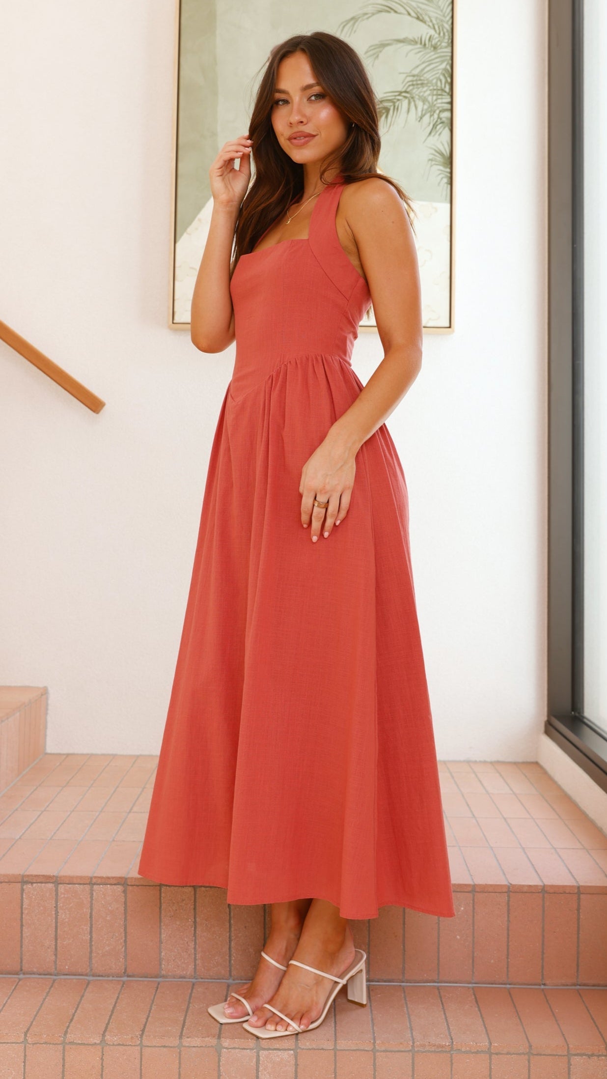 Caden Maxi Dress - Rust