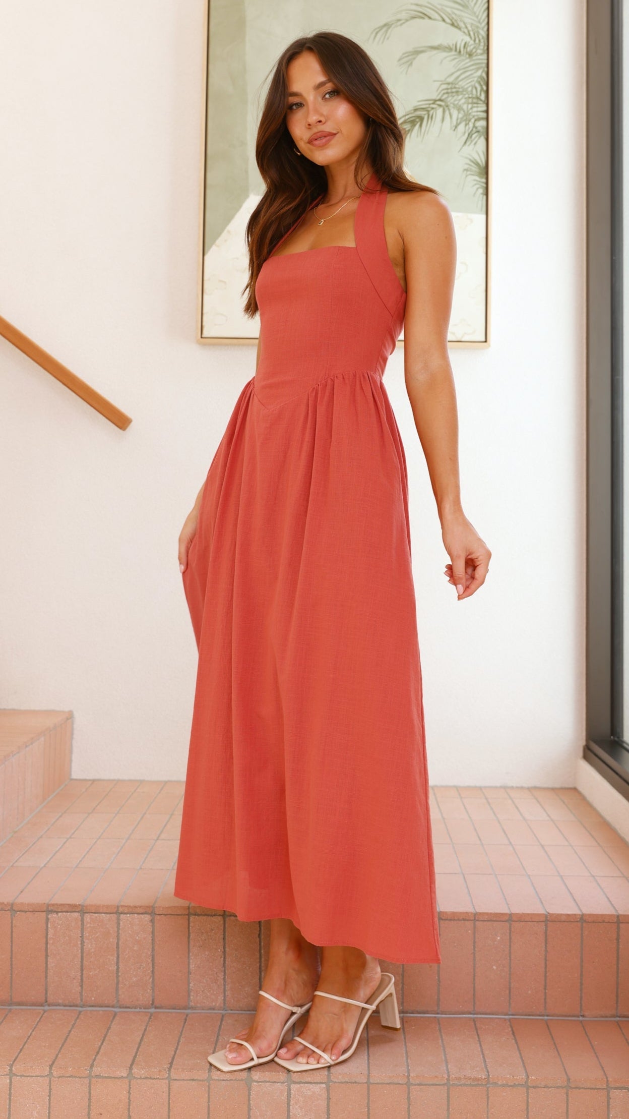 Caden Maxi Dress - Rust