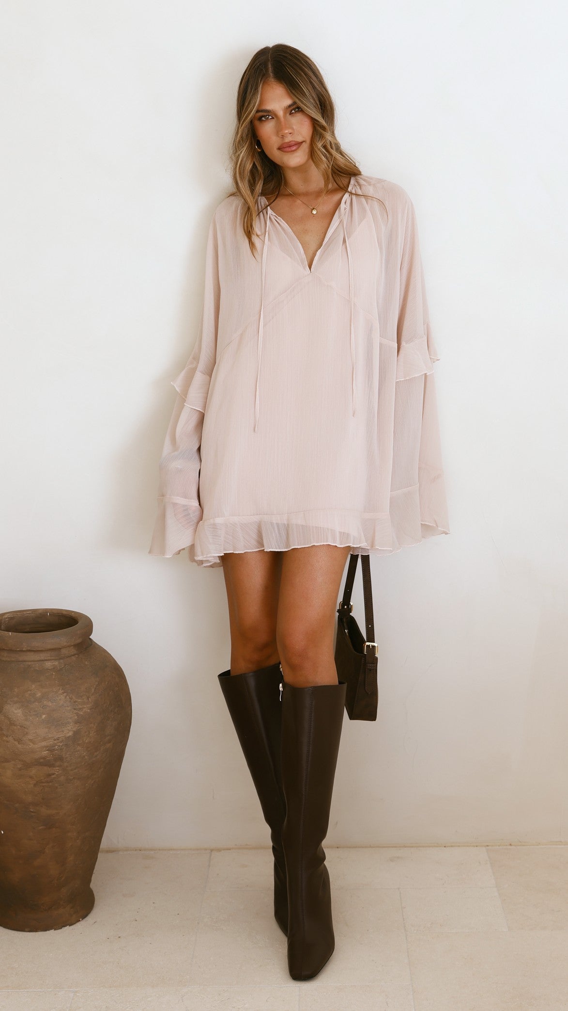 Leera Mini Dress - Nude