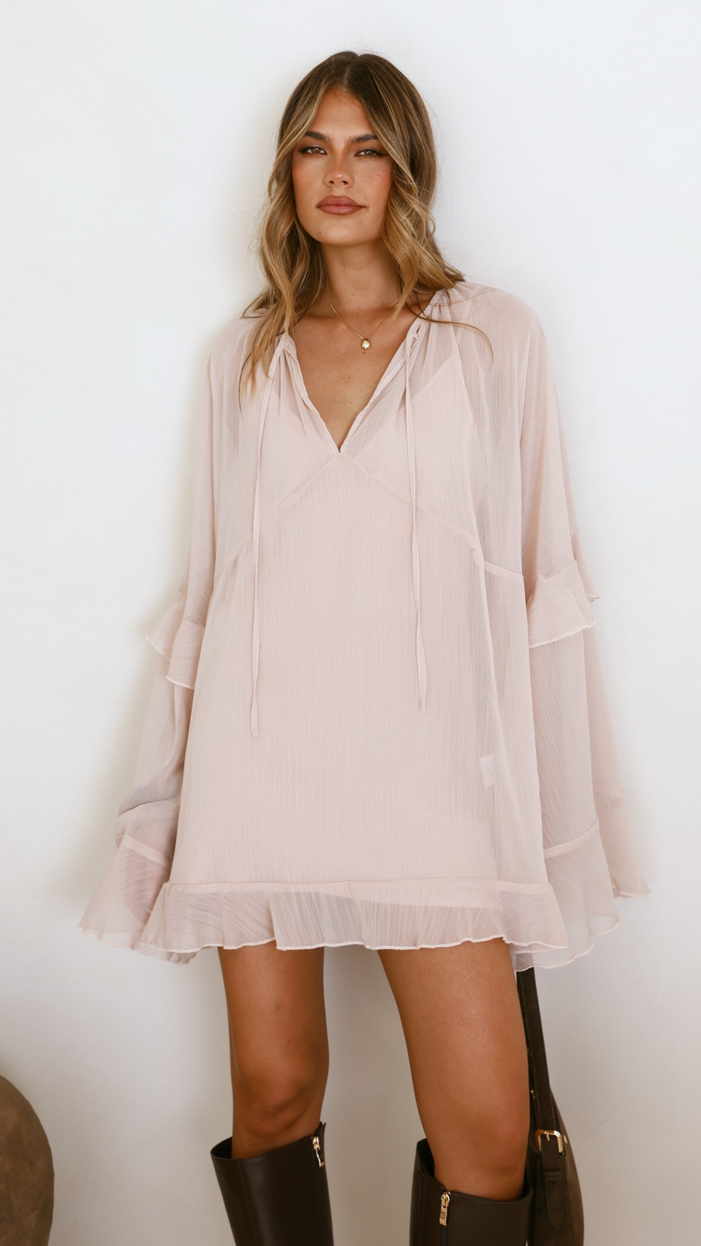 Leera Mini Dress - Nude