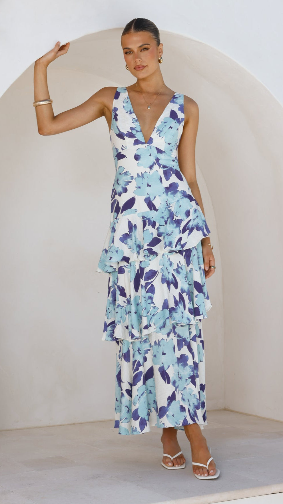 Stasie Maxi Dress - Blue Floral