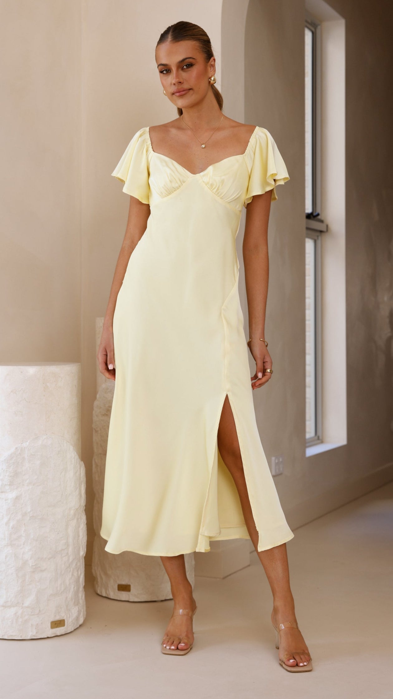 Louisa Midi Dress - Yellow