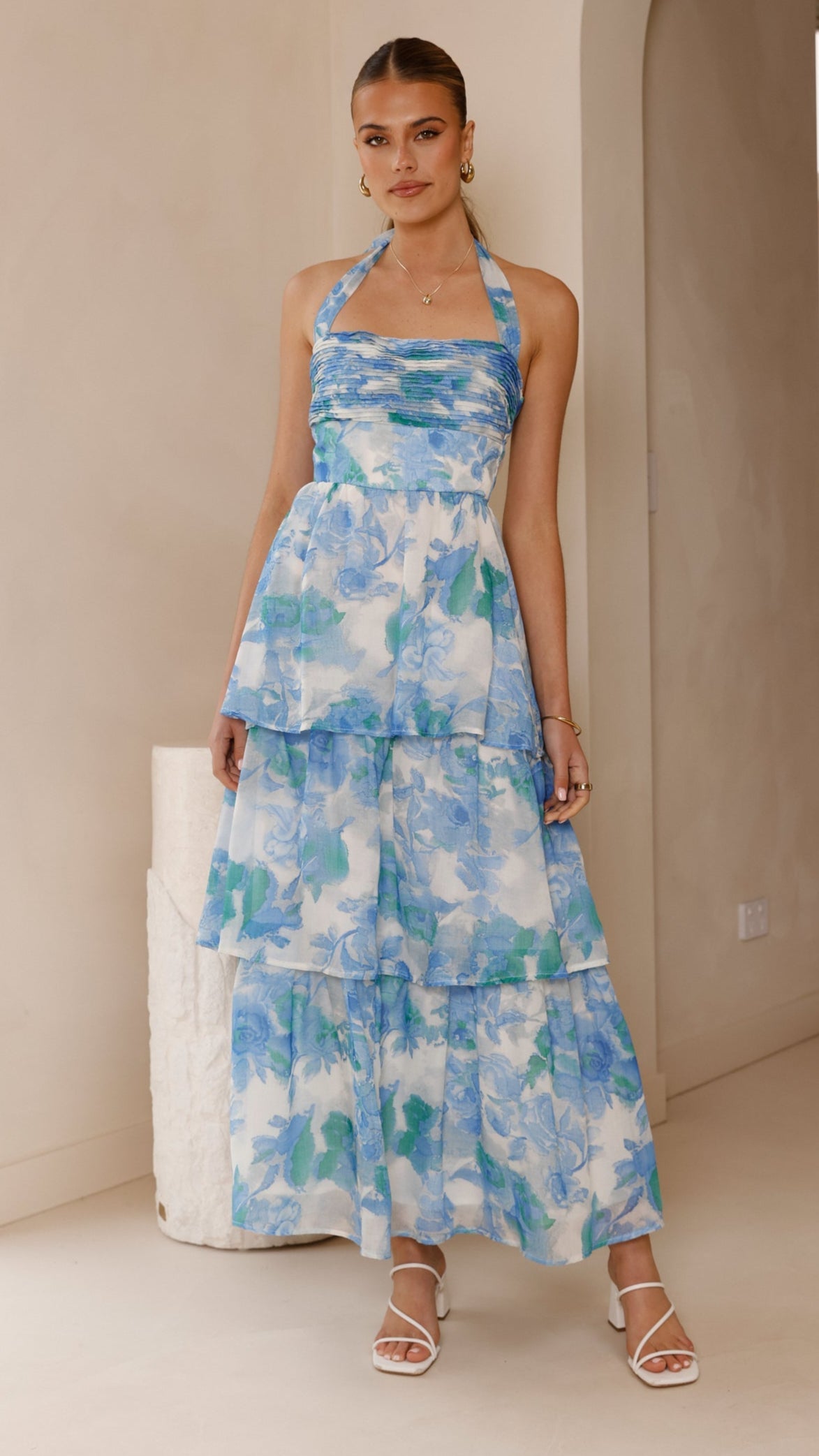 Alice Maxi Dress - Blue Floral