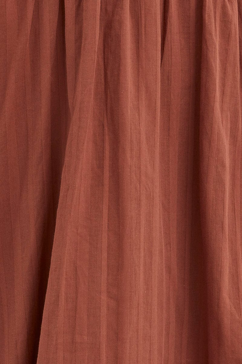 Brown Midi Dress Long Sleeve Evening