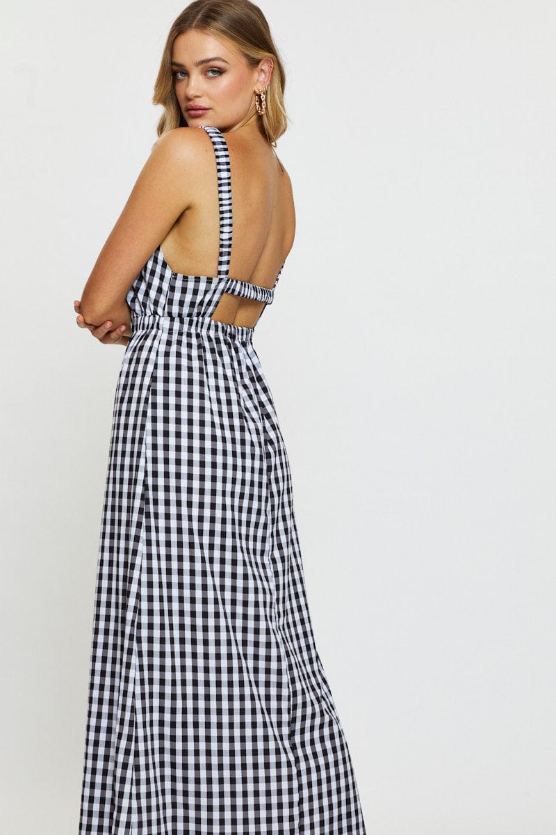 Check Maxi Dress Sleeveless