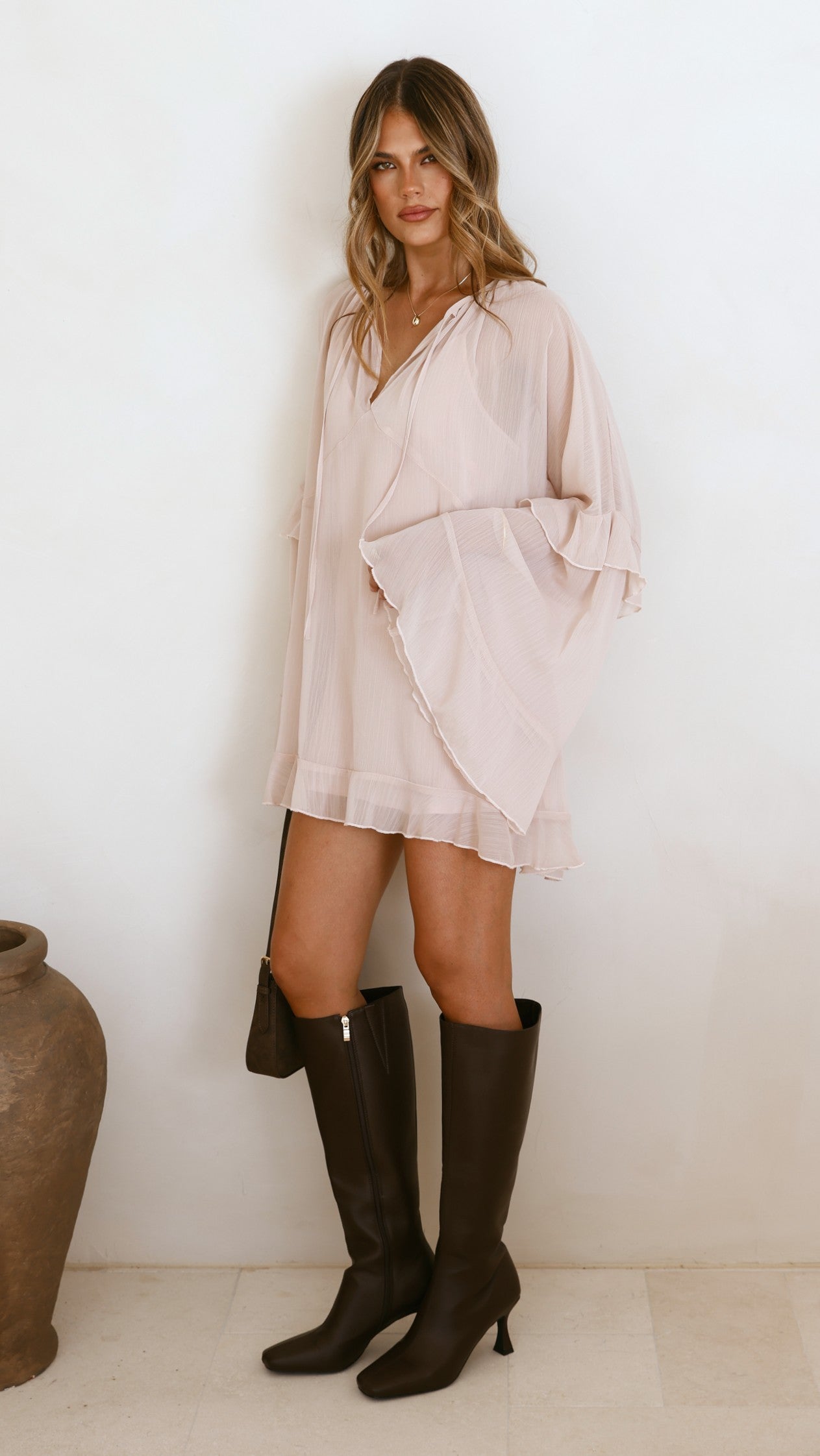 Leera Mini Dress - Nude