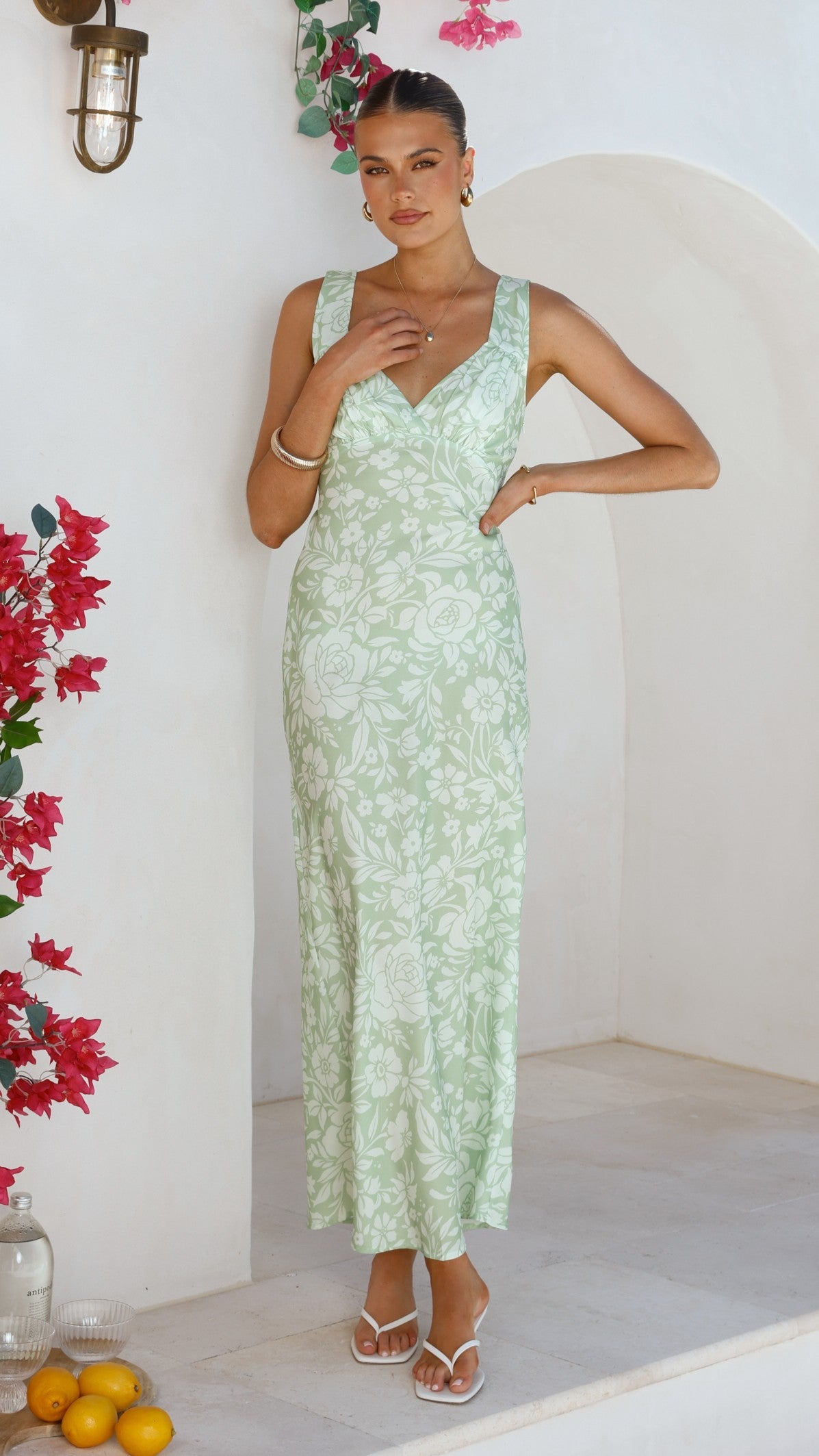 Rubie Maxi Dress - Lime Floral