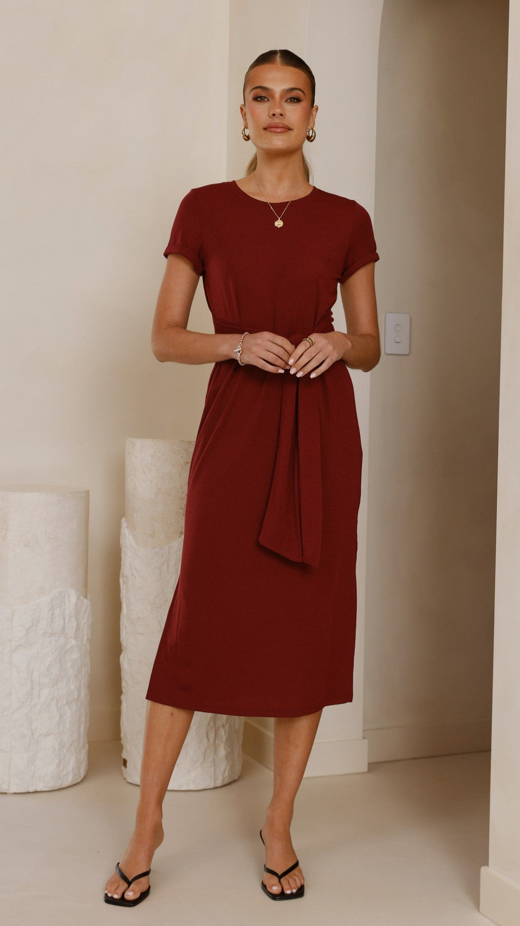 Valier Midi Dress - Wine