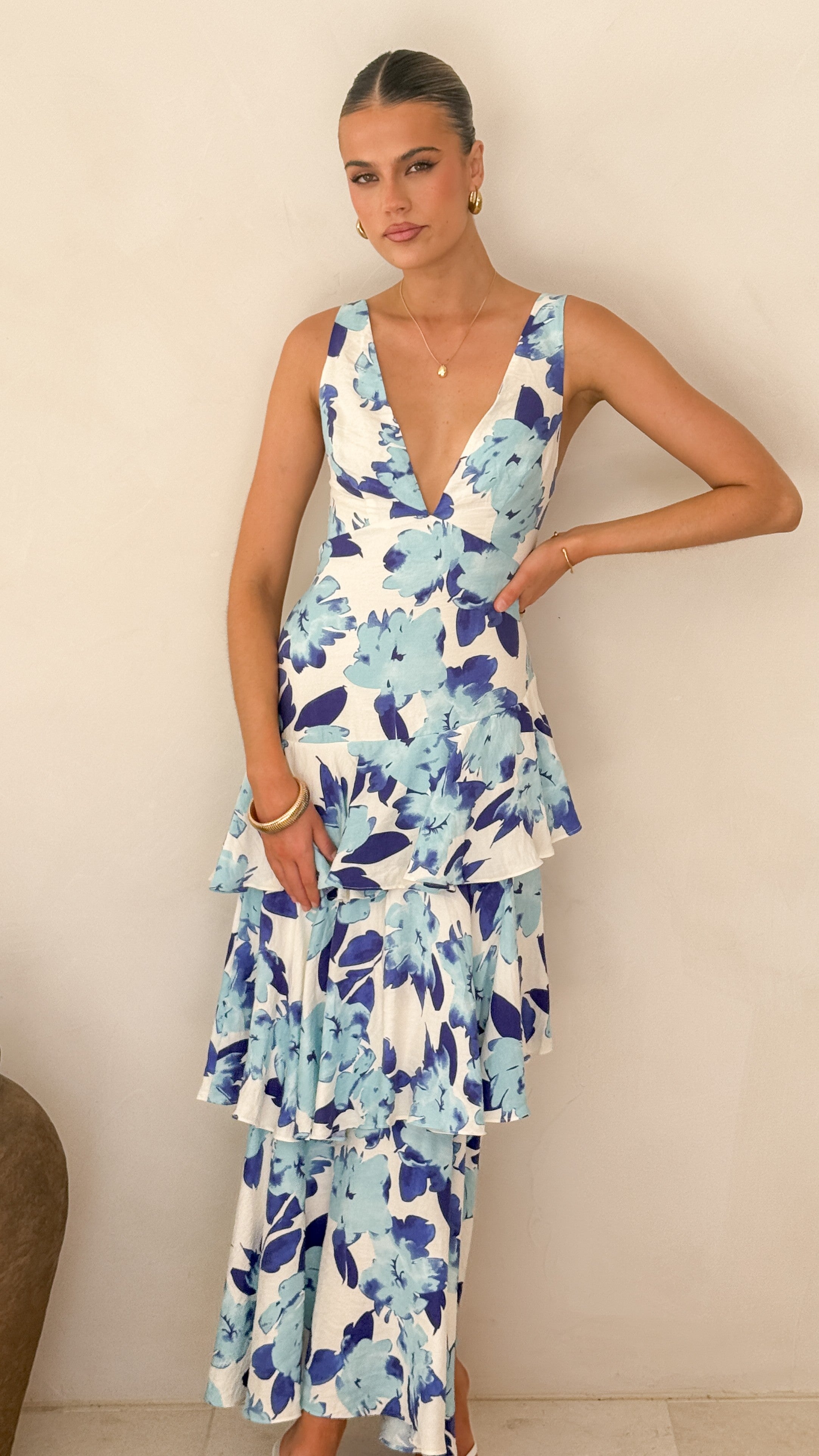 Stasie Maxi Dress - Blue Floral