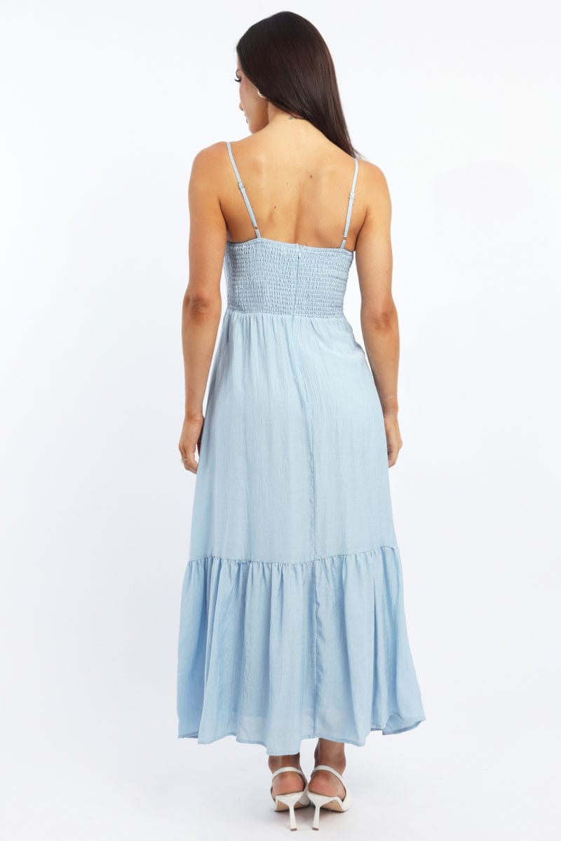 Blue Maxi Dress Tiered