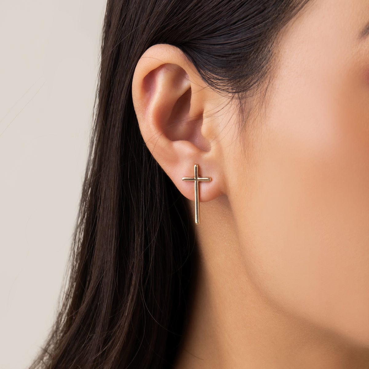 Geometric 12 Pieces Cross Butterfly Chunky Hoop Stud Earrings Set