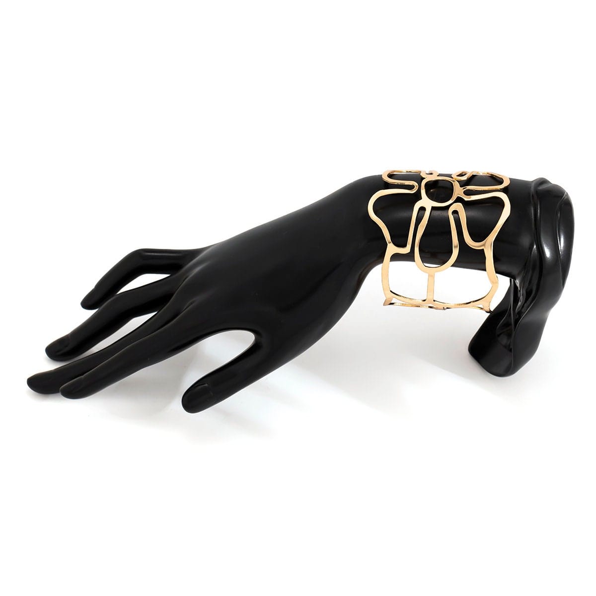 Geometric Abstract Flower Pattern Open Cuff Bangle Bracelet