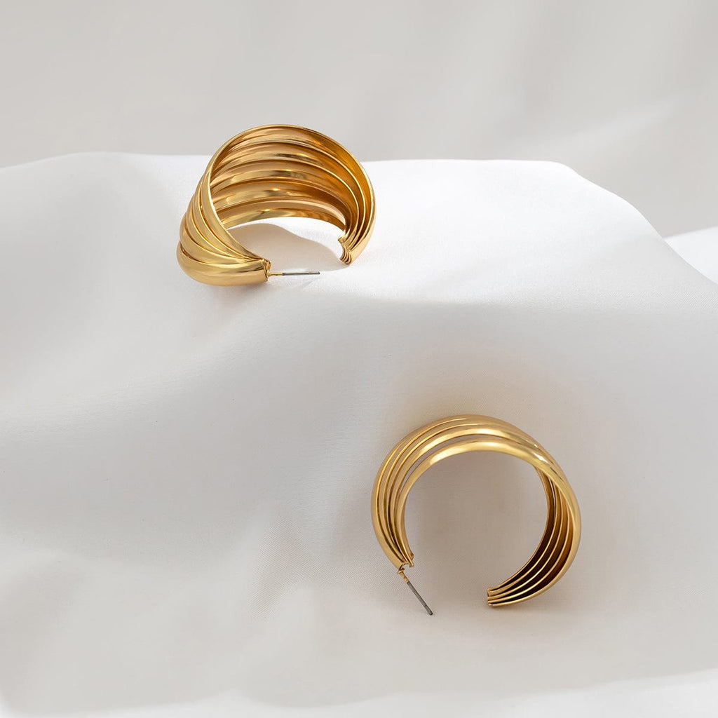 Geometric Abstract Pattern Hoop Earrings