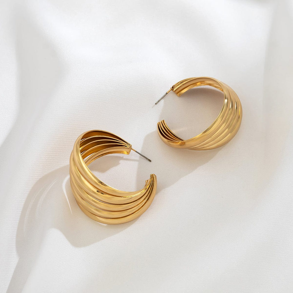 Geometric Abstract Pattern Hoop Earrings