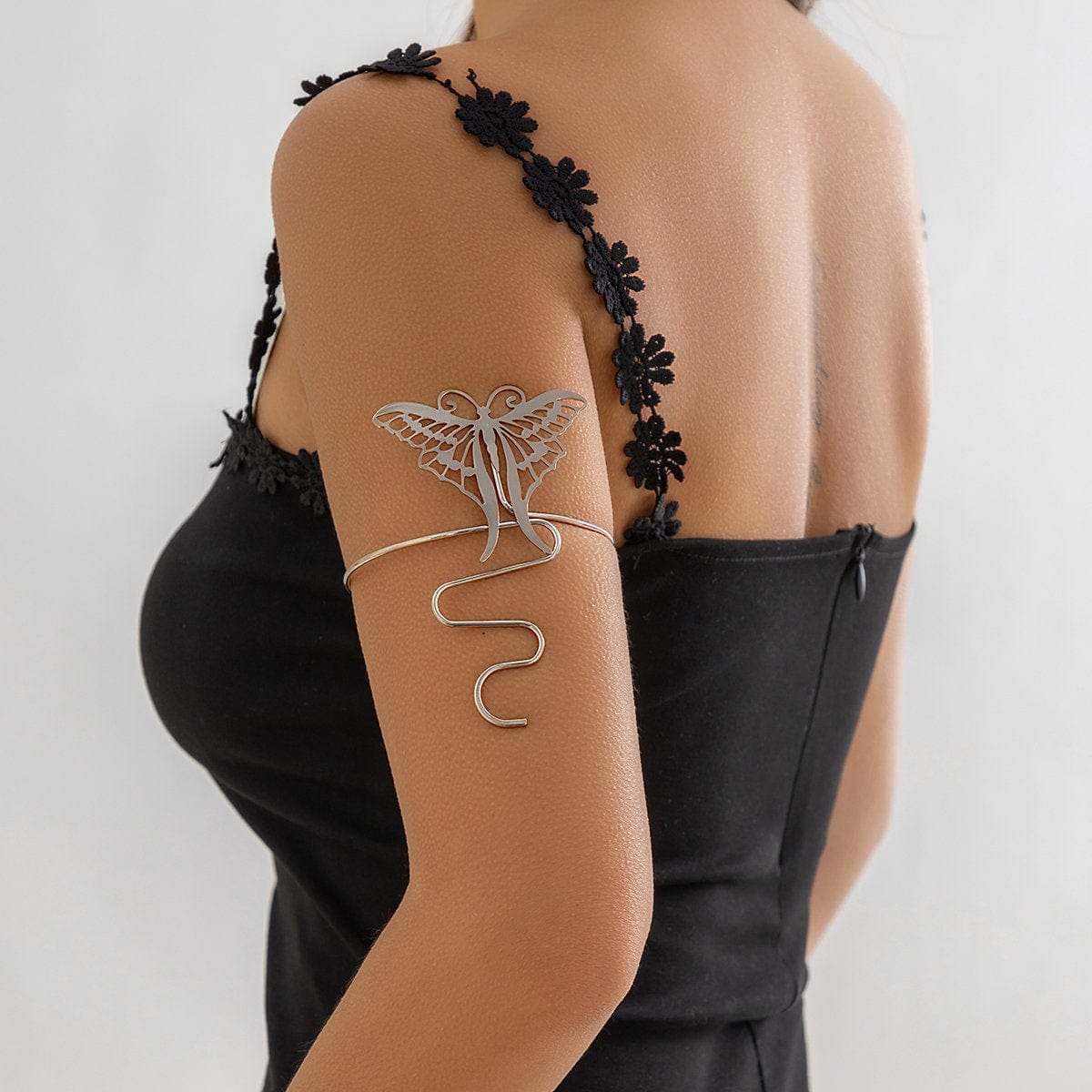 Geometric Carved Butterfly Arm Cuff