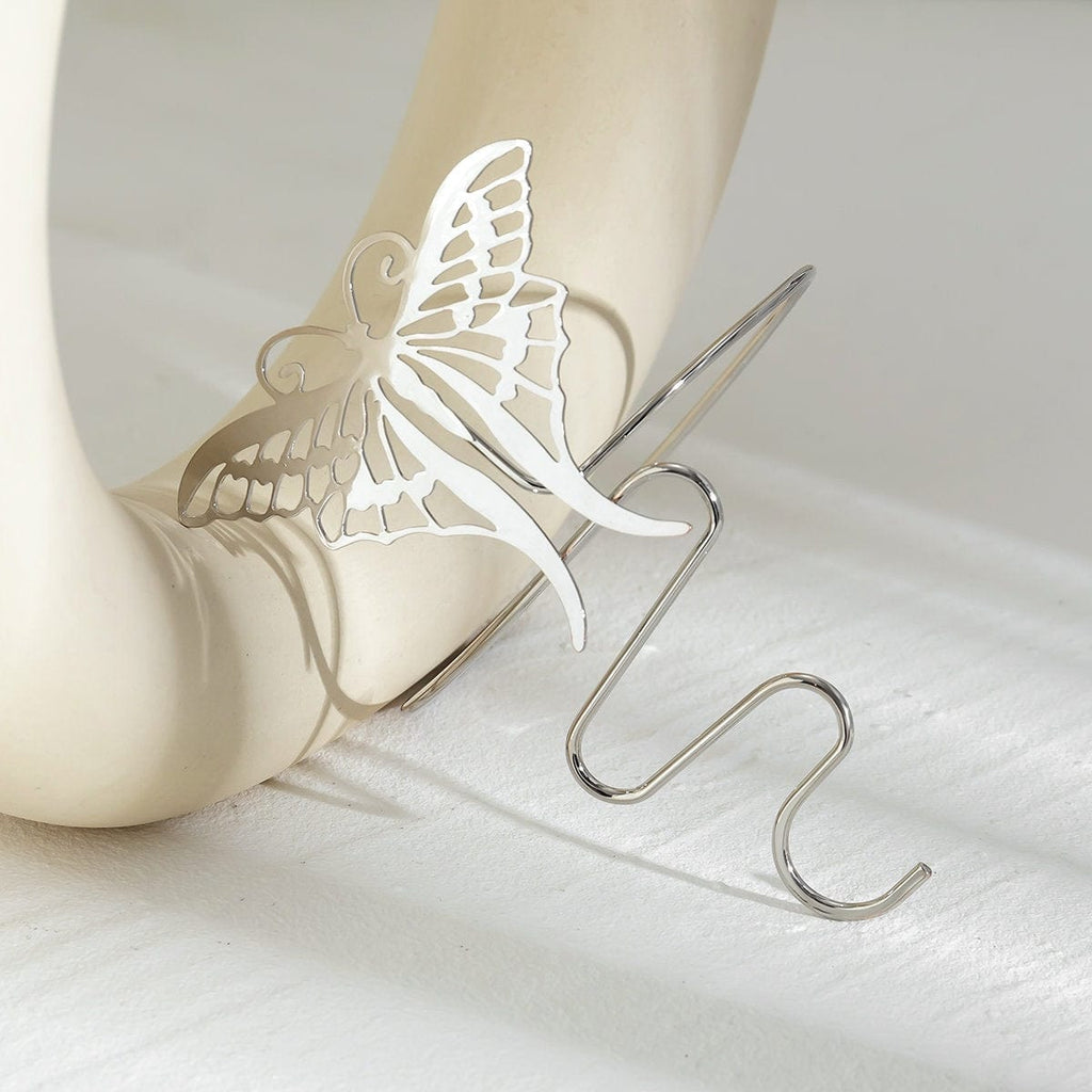 Geometric Carved Butterfly Arm Cuff