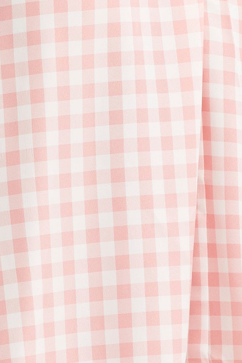 Check Dress Long Sleeve Maxi