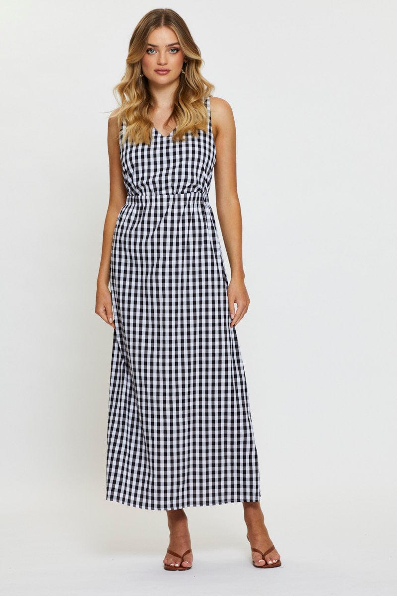 Check Maxi Dress Sleeveless