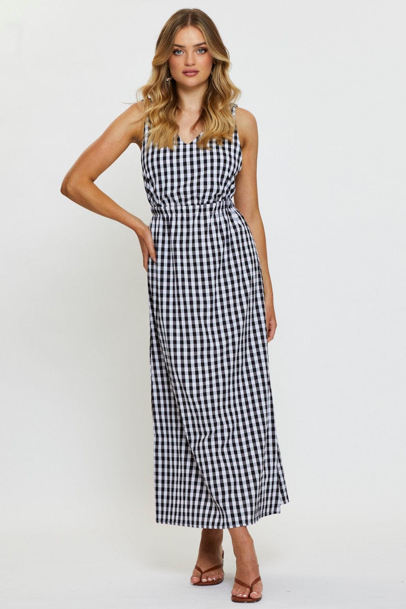 Check Maxi Dress Sleeveless